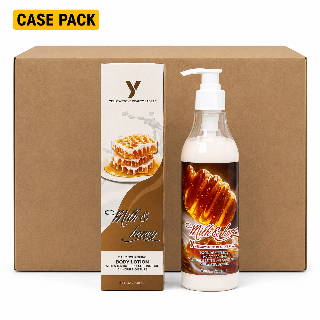 Yellowstone Body Lotion 8oz - Milk & Honey - Free Gift Box