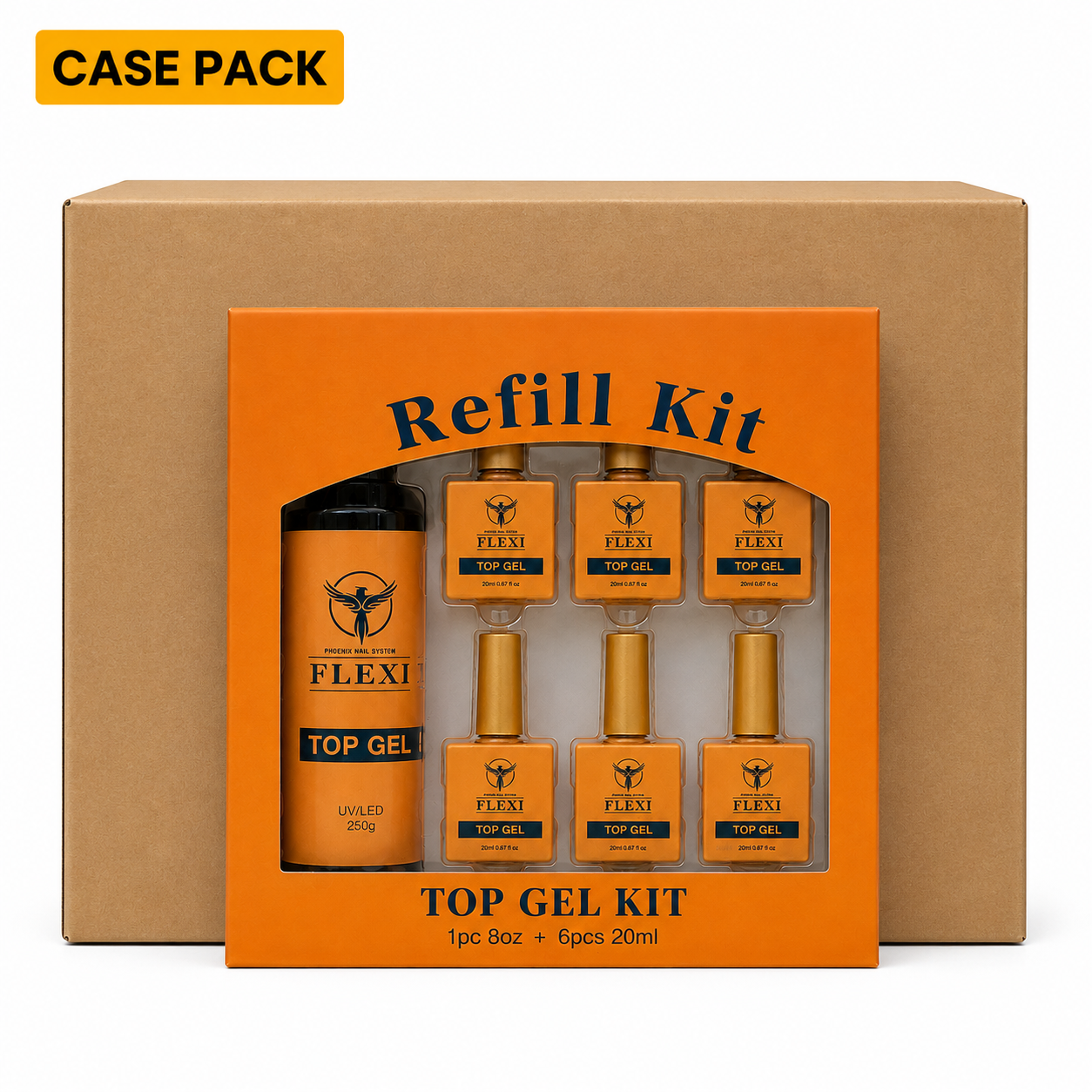 Phoenix - Flexi Top Coat (Crystal Clear) - Kit 8oz Free 6 (0.7oz)