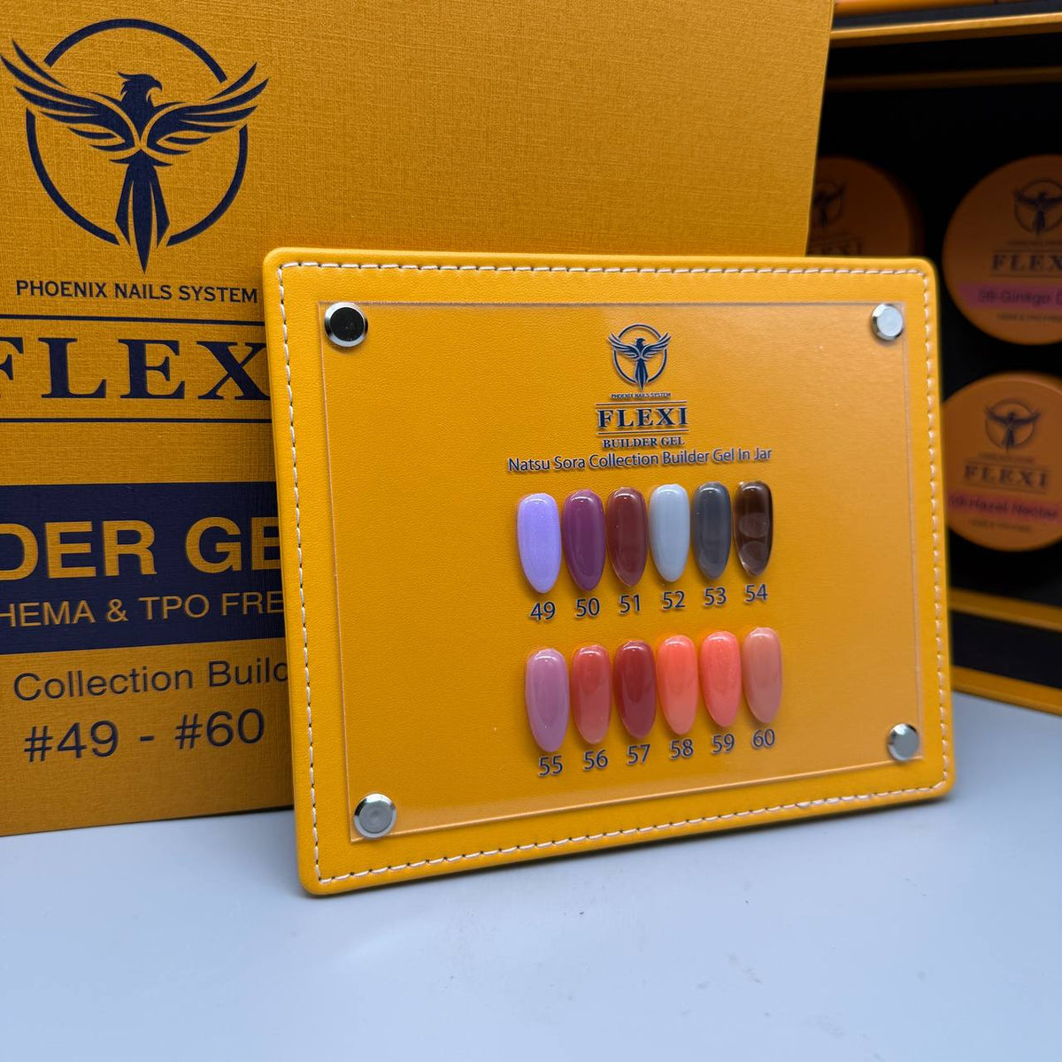PHOENIX FLEXI Builder Gel (In Jar) BIAJ #49 - #60 colors - 50ml (Included Color Chart) - Natsu Sora Collection