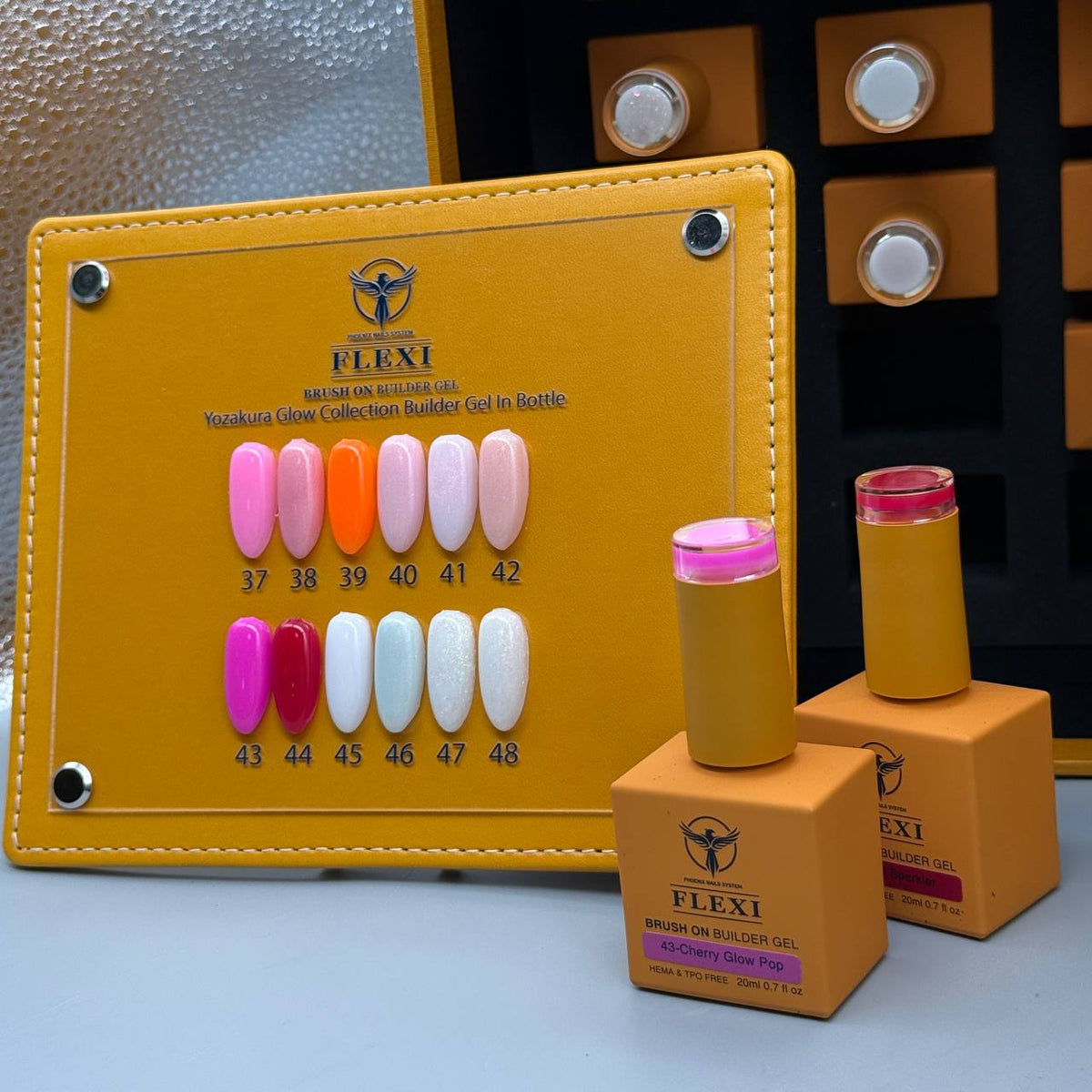 PHOENIX FLEXI Builder Gel (In Bottle) BIAB #37 - #48 colors - 20ml (Included Color Chart) - Yozakura Glow Collection