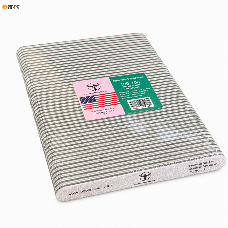 PHOENIX PREMIUM NAIL FILE - ZEBRA ROUND FILE 100/100 USA 50pcs