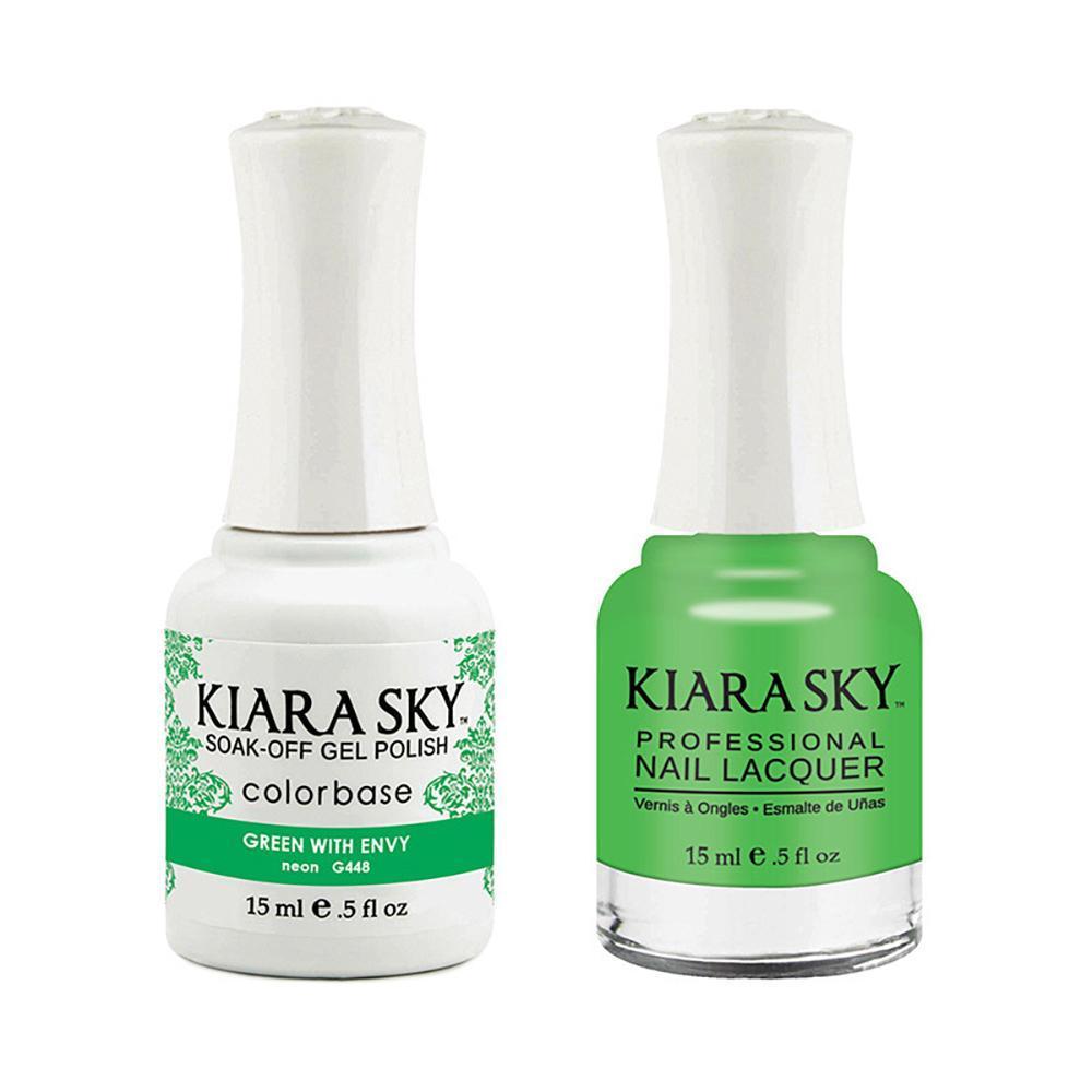 Kiara Sky Gel Nail Polish Duo - 448 Green Neon Colors - Green With Envy