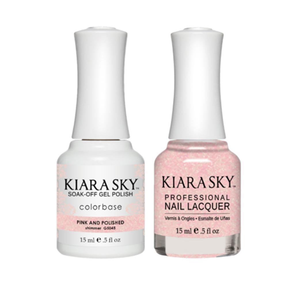 Kiara Sky Gel Nail Polish Duo - All-In-One - 5045 PINK AND POLISHED