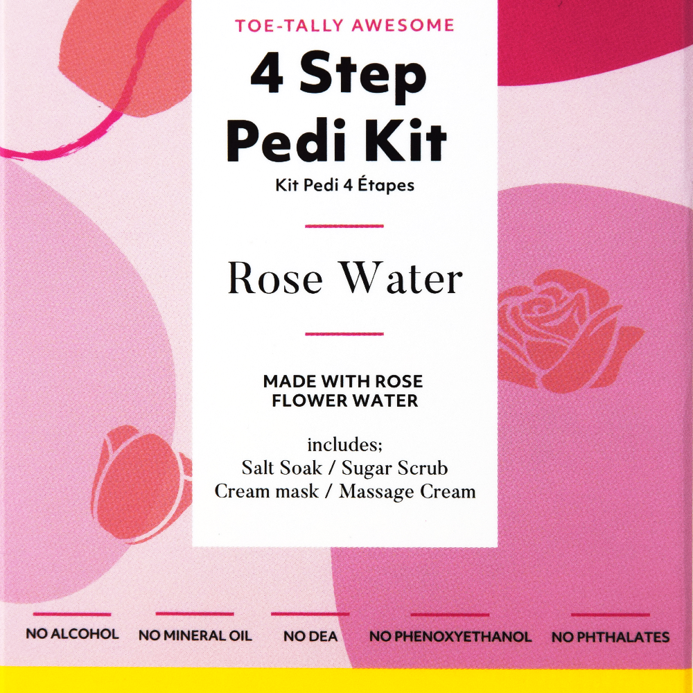 AvryBeauty 4 Step Pedicure Kit, Rose Water Case of 50