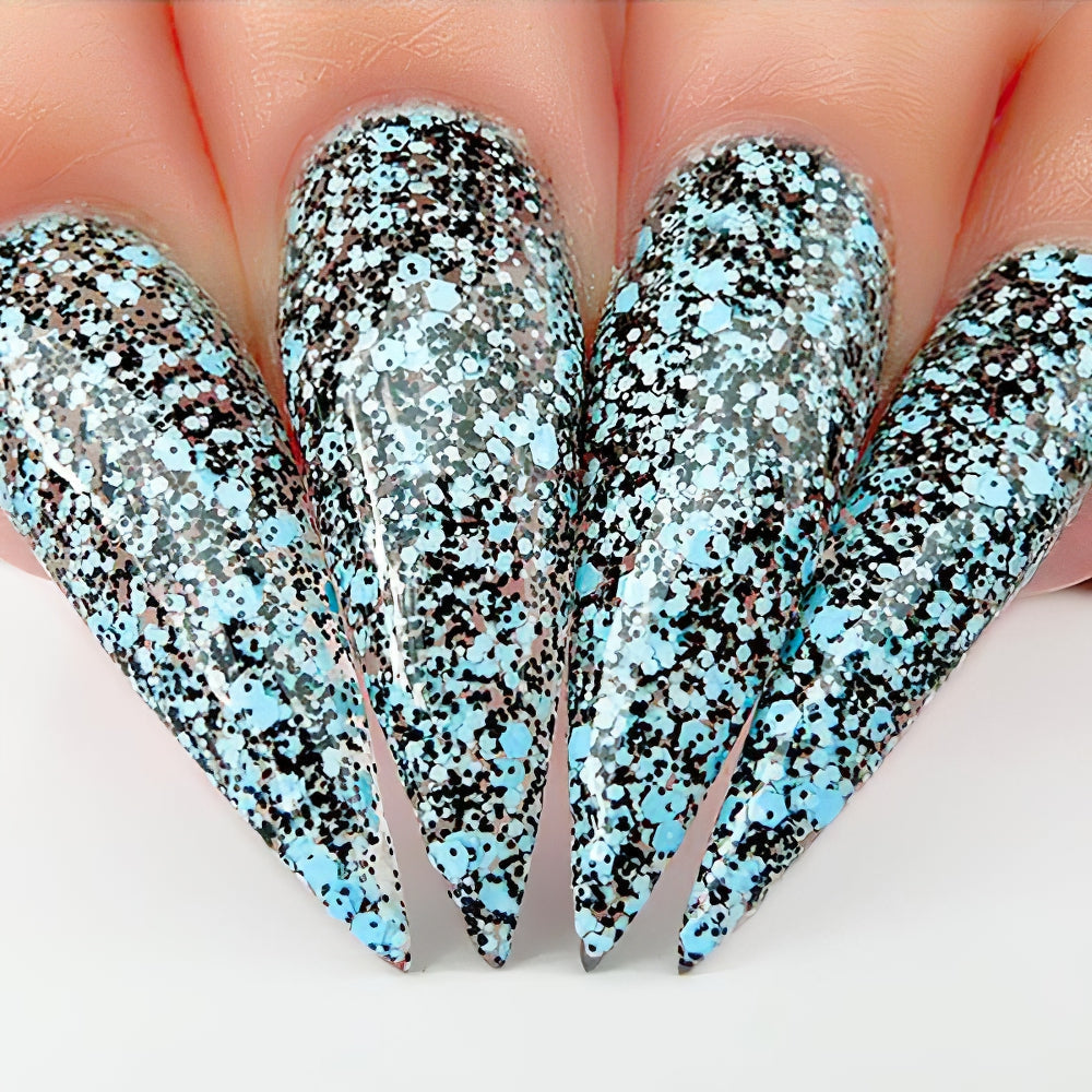 Kiara Sky Gel Nail Polish Duo - 458 Blue Glitter Colors - Vandalism