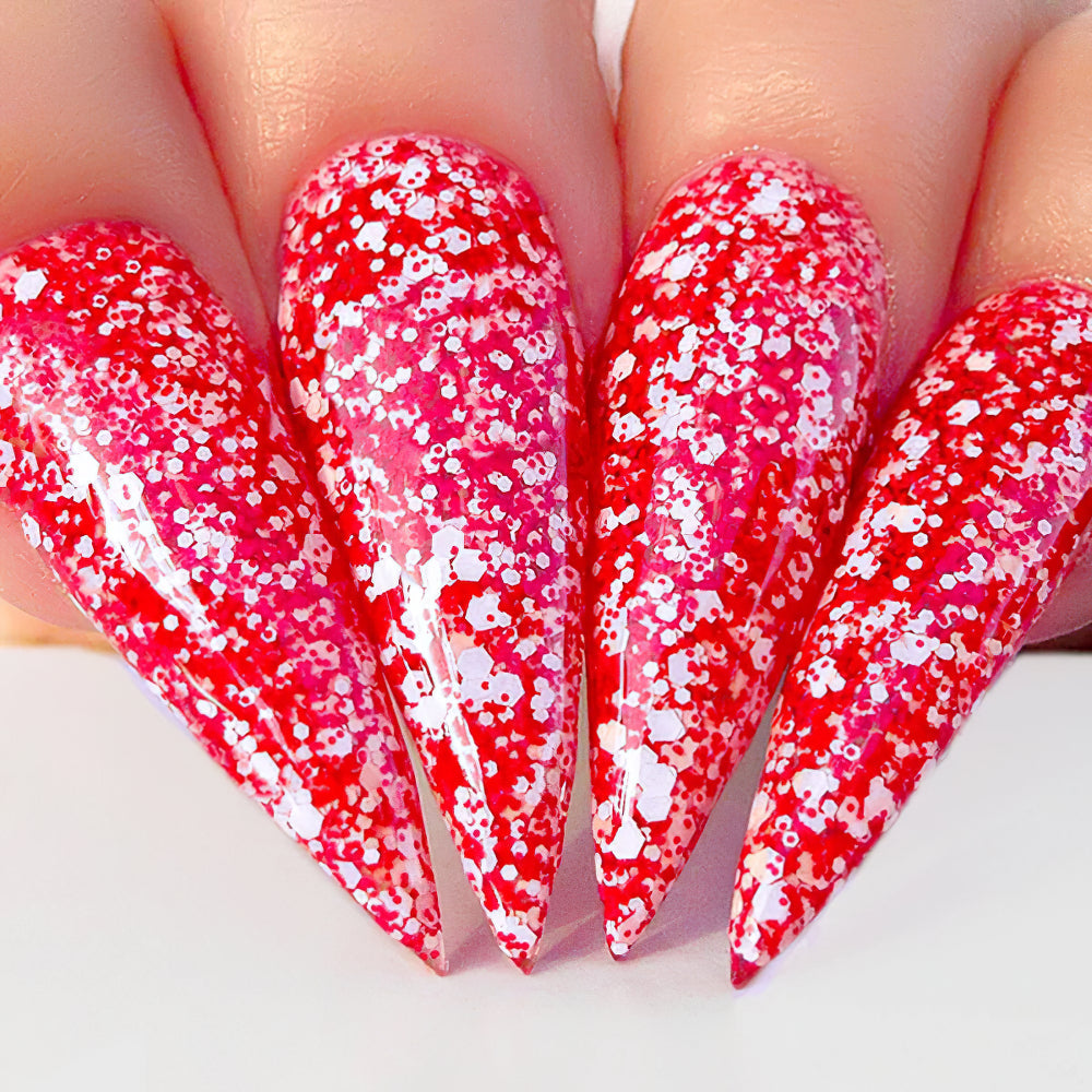 Kiara Sky Gel Nail Polish Duo - 461 Red Glitter Colors - Forbidden