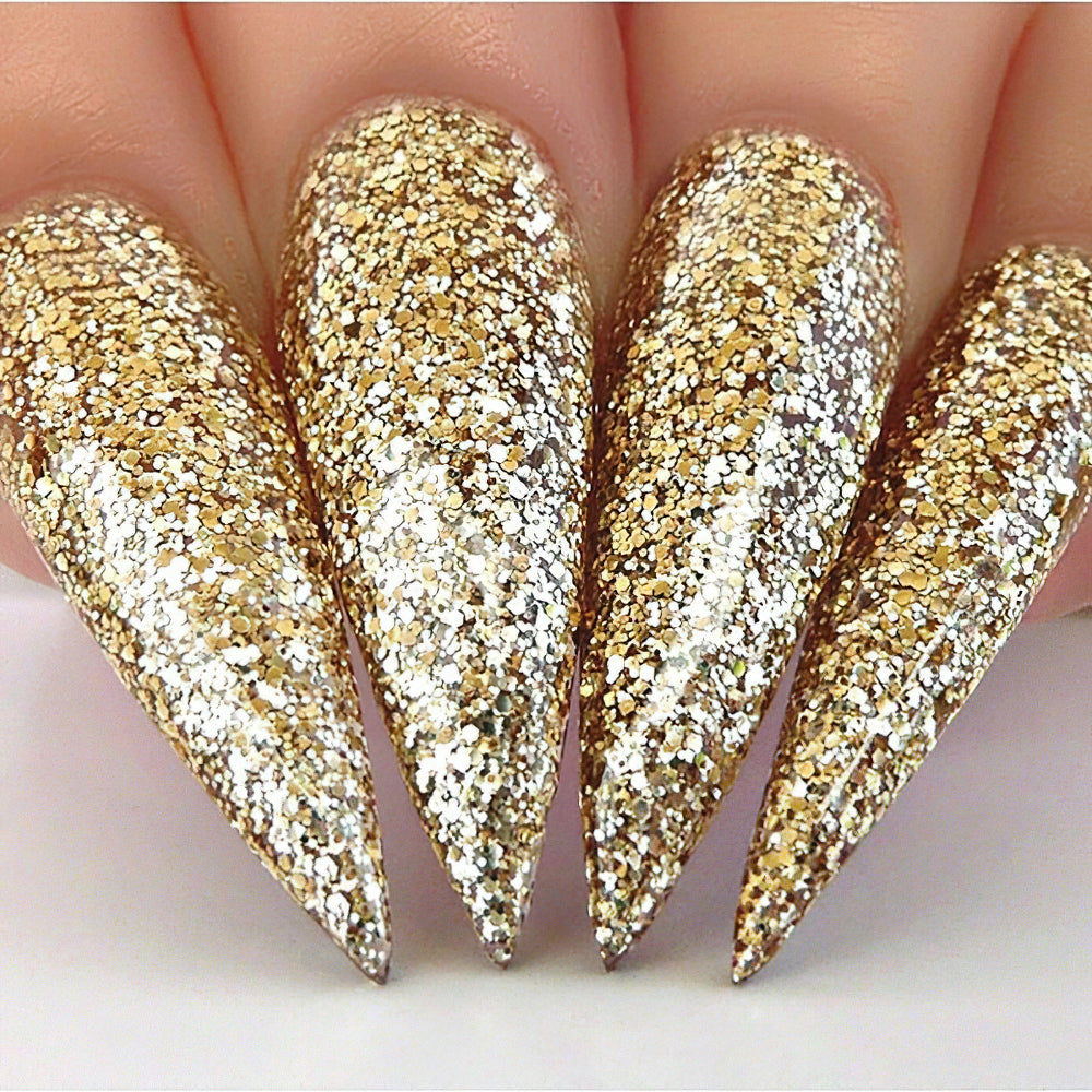 Kiara Sky Gel Nail Polish Duo - 554 Gold Glitter Colors - Pixie Dust