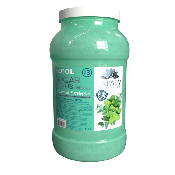 Hot Oil Pedicure Sugar Scrub, Spearmint Eucalyptus 128oz Case of 4 By LaPalm