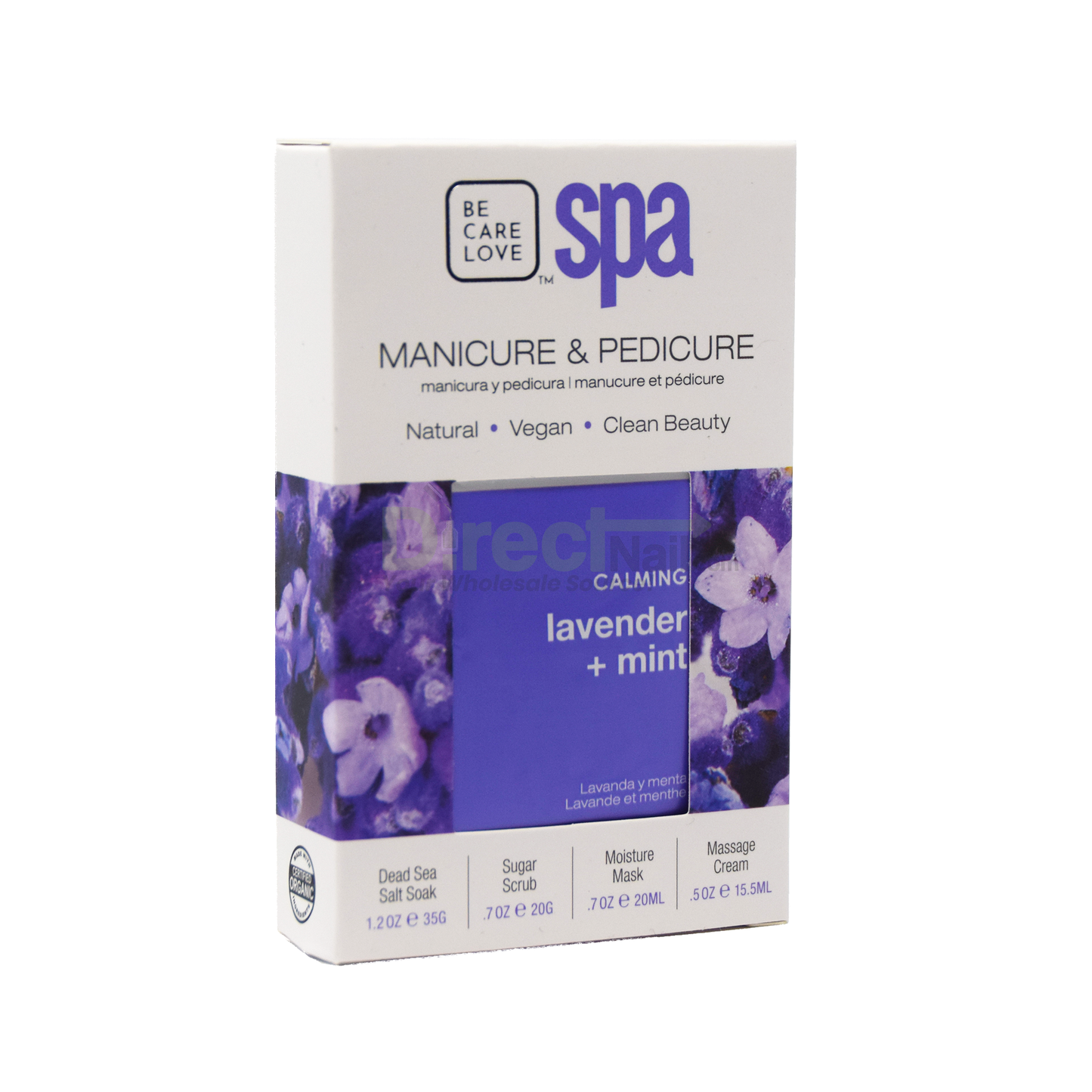 4-Step Pedicure & Manicure Kit Lavender & Mint, All Natural Ingredients Case of 72 by BCL SPA