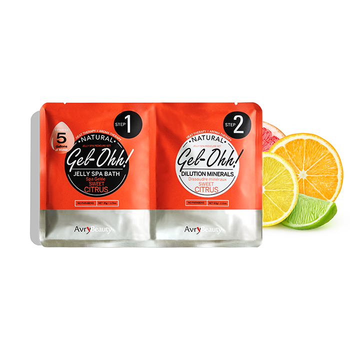 Jelly Pedicure Spa Packets - Sweet Citrus Gel-Ohh By AvryBeauty Case of 120