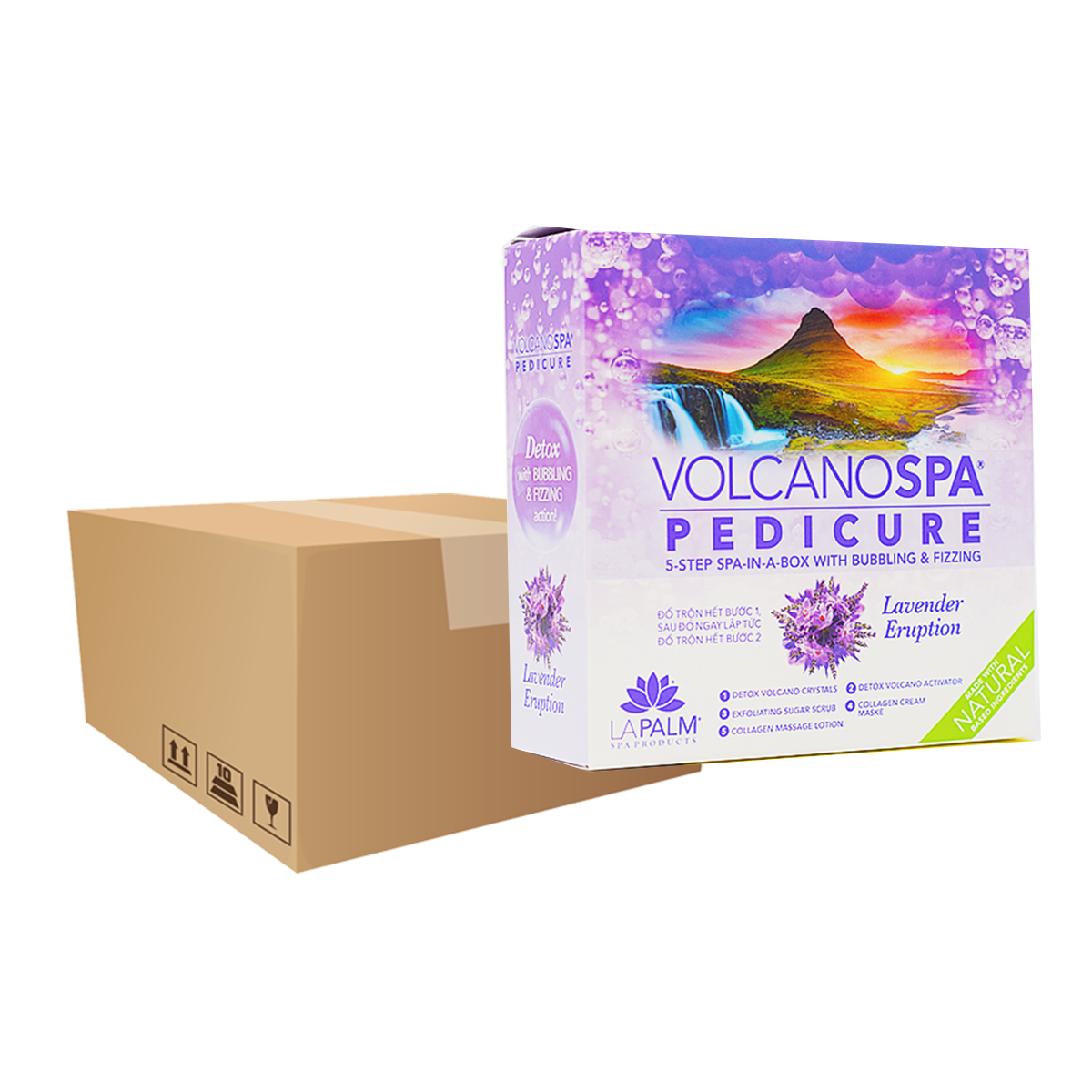 Volcano Spa Pedicure Kit - Lavender Eruption Case of 36 by LaPalm