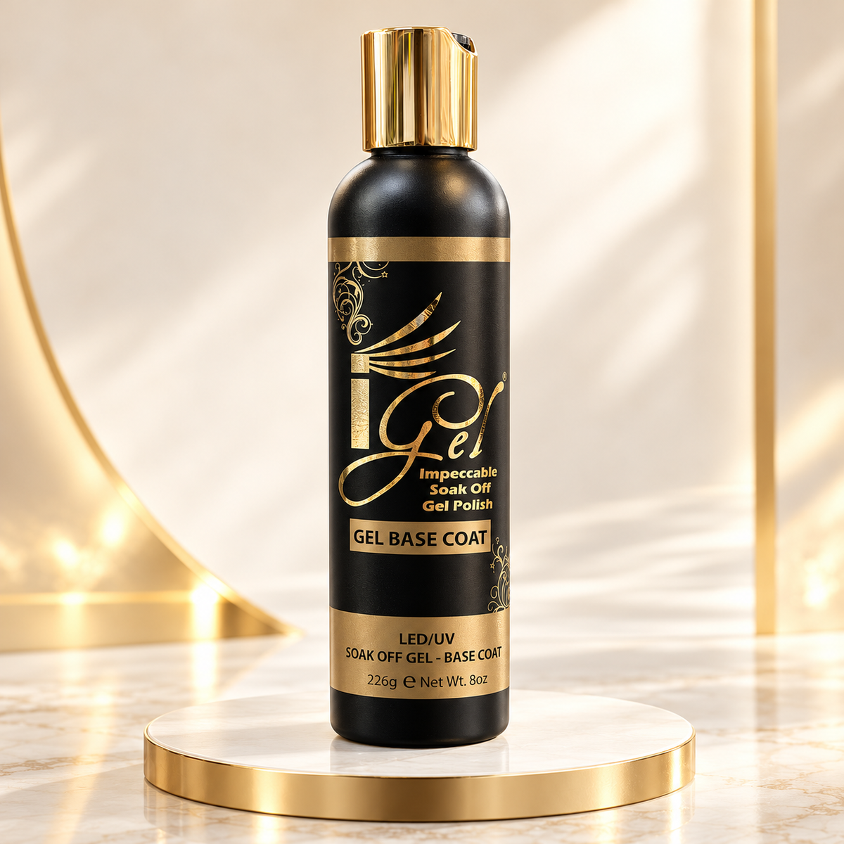 iGel Soak Off Gel - Base Coat 8oz Refill (Free 6 Bottle 0.5oz)