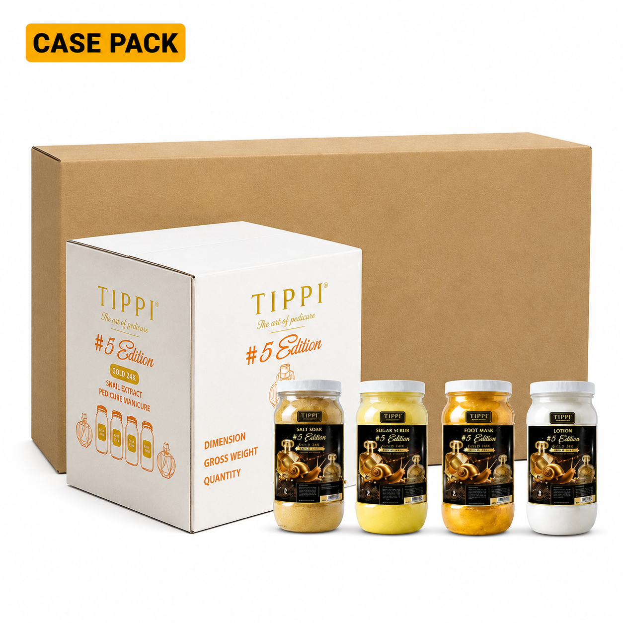 TIPPI Gold 24K Snail Extract 4-Step Pedicure | 1 Gallon Each