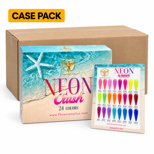 Phoenix NEON CRUSH Gel Collection 24 Colors - Free Extra 24 Gels + 1 Color Book + Vali