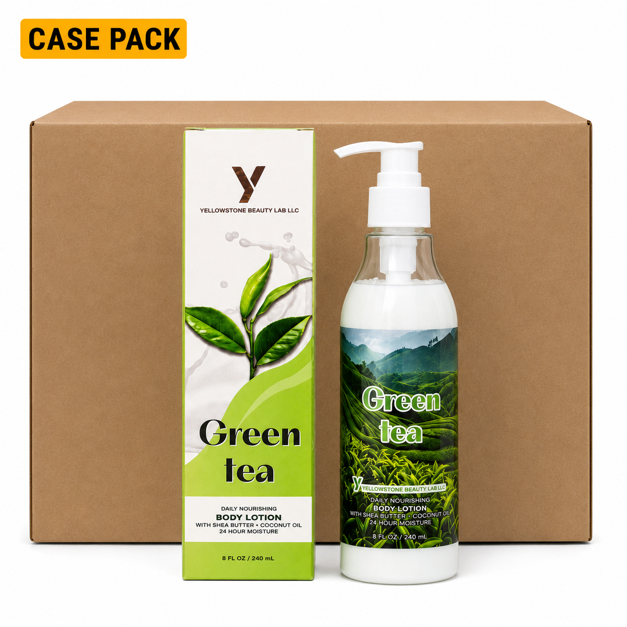 Yellowstone Body Lotion 8oz - Green Tea - Free Gift Box