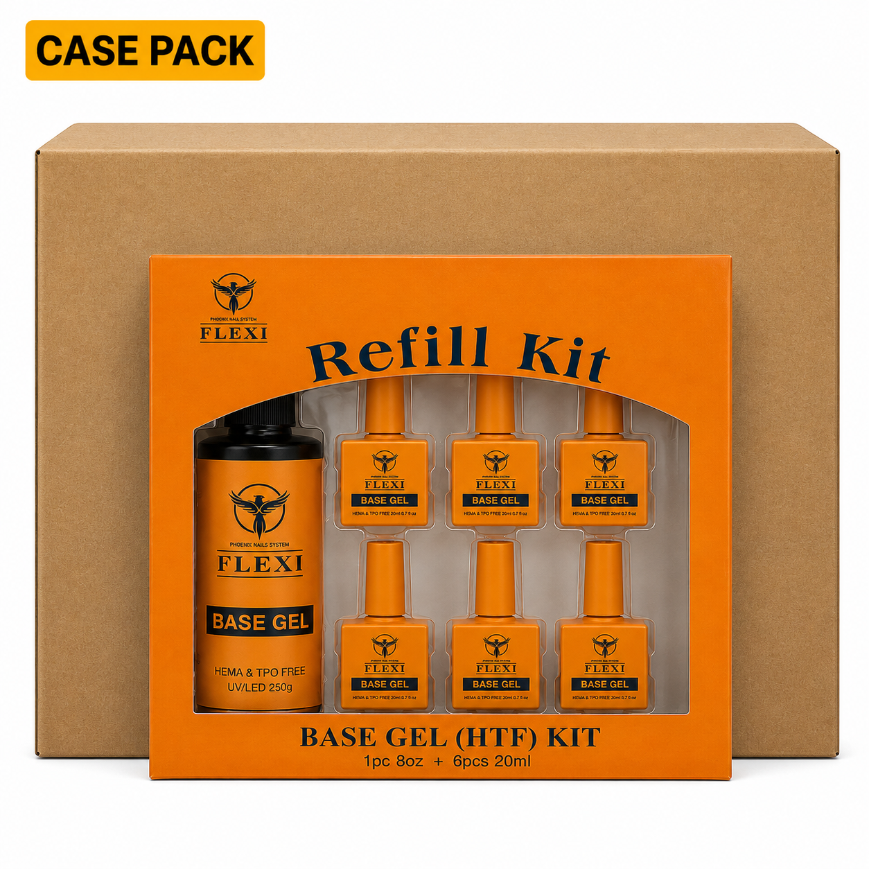 Phoenix - Flexi Gel Base HEMA TPO FREE (Super Base) - Kit 8oz Free 6 (0.7oz)