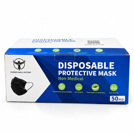 Phoenix Disposable Face Mask 3 Layers - Black
