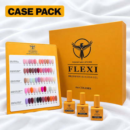 PHOENIX FLEXI Builder Gel Brush On (In Bottle) 60 colors Master Kit (Included Color Chart)