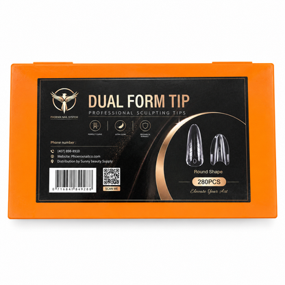 Phoenix Sandwich Dual Forms tips - Round Shape - 14 sizes 280pcsbox - #38 - FREE Gel Stick For Picking Up Gel