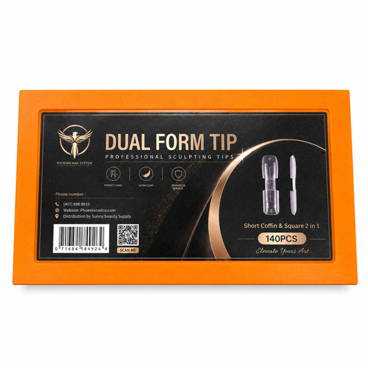 Phoenix Double-Ended Nail Form 2in1 Classic - Square & Coffin - 14 sizes 140pcs/box - #54 - FREE Gel Stick For Picking Up Gel