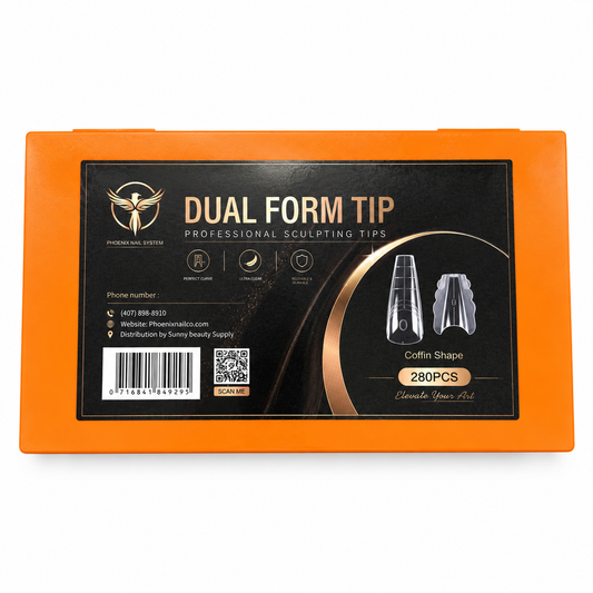 Phoenix Sandwich Dual Forms tips - Coffin Shape - 14 sizes 280pcs/box - #47 - FREE Gel Stick For Picking Up Gel