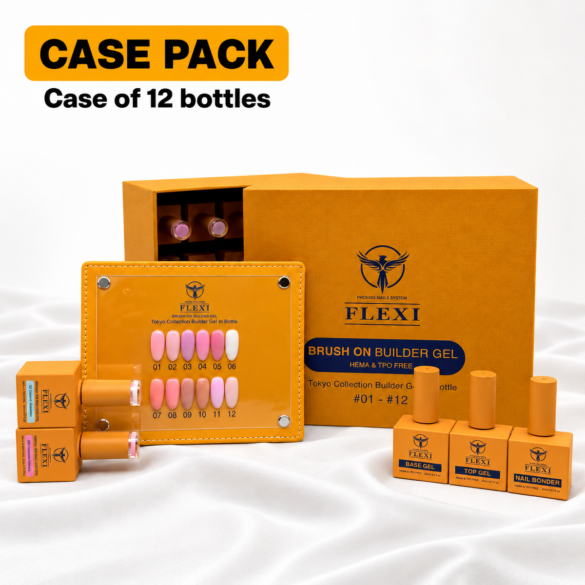 PHOENIX FLEXI Builder Gel (In Bottle) BIAB #1 - #12 colors - 20ml (Included Color Chart) - Tokyo Collection