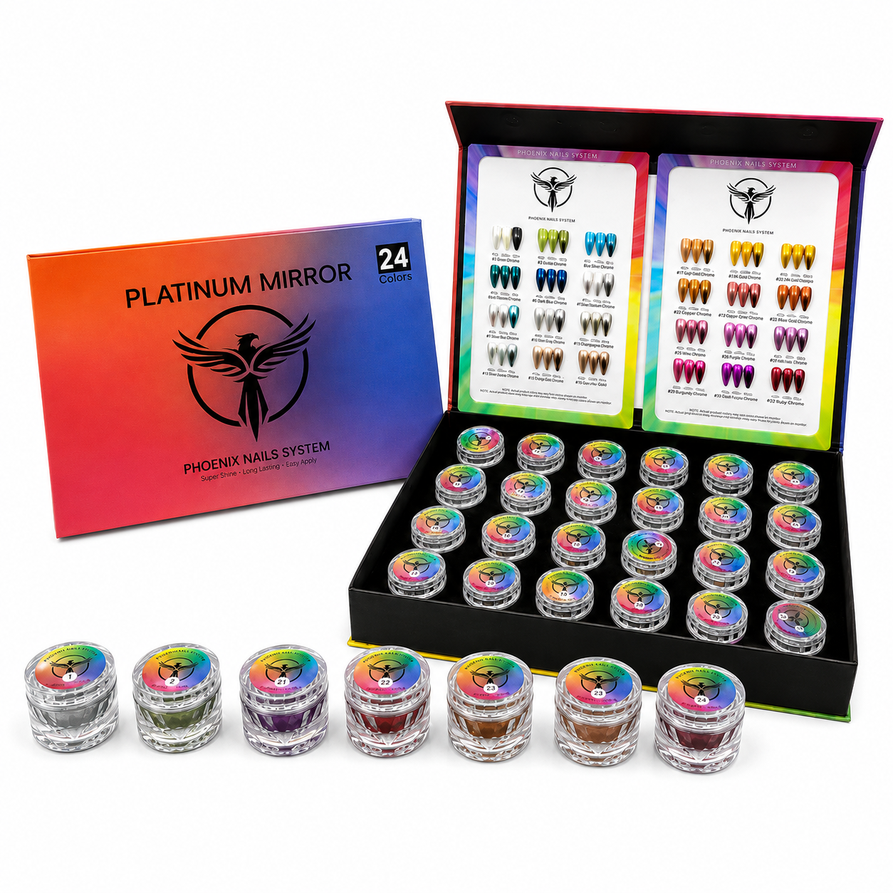 Phoenix Chrome Platinum Mirror Super Shine - Set 24 Colors (3G/each)