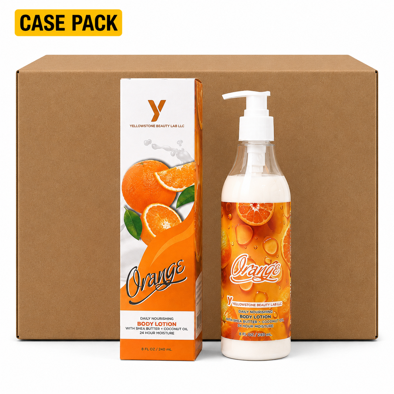 Yellowstone Body Lotion 8oz - Orange - Free Gift Box