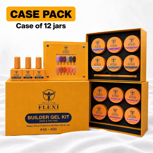 PHOENIX FLEXI Builder Gel (In Jar) BIAJ #49 - #60 colors - 50ml (Included Color Chart) - Natsu Sora Collection