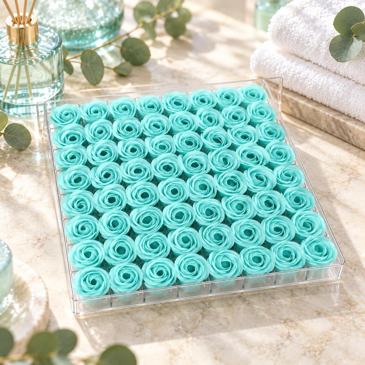 POSH Rose Dissolving Spa Soap 81pcs - Aqua Mint