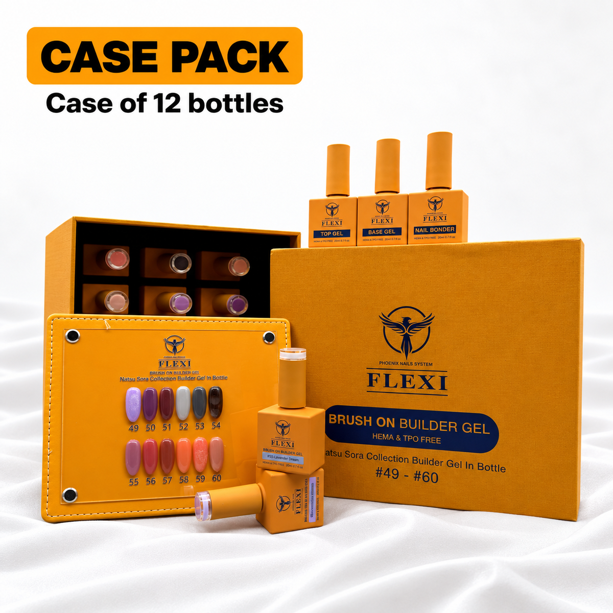 PHOENIX FLEXI Builder Gel (In Bottle) BIAB #49 - #60 colors - 20ml (Included Color Chart) - Natsu Sora Collection