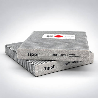 TIPPI TOP PREMIUM (JAPAN) NAIL FILE 80/80 -  WASHABLE & DISINFECTABLE PACK OF 50pcs