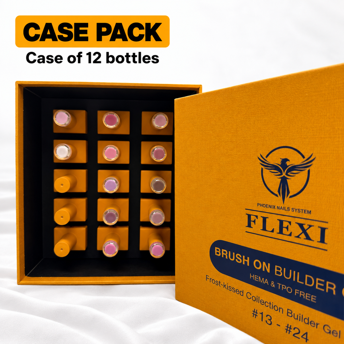 PHOENIX FLEXI Builder Gel (In Bottle) BIAB #13 - #24 colors - 20ml  (Included Color Chart) - Frost-Kissed Collection