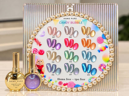 HANG CANDY BUBBLE CATEYE 12 COLORS - FREE 1 SET WATER DROP + 1 MAGNET