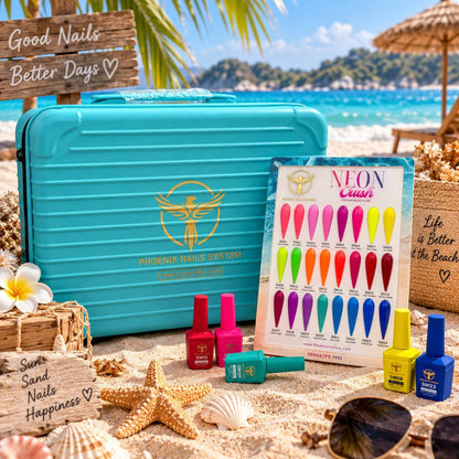 Phoenix NEON CRUSH Gel Collection 24 Colors - Free Extra 24 Gels + 1 Color Book + Vali