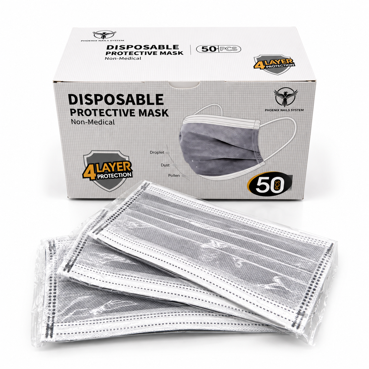 Phoenix Carbon Disposable Face Mask 4 Layers