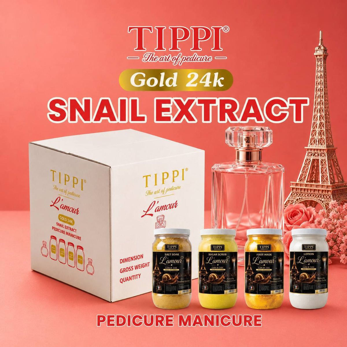 TIPPI Gold 24K Snail Extract 4-Step Pedicure (All Scents)