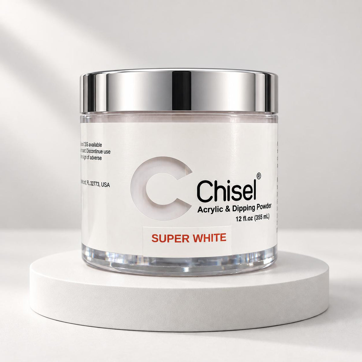 CHISEL Dip & Acrylic Powder SUPER WHITE - REFILL 12OZ