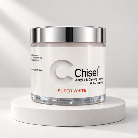 CHISEL Dip & Acrylic Powder SUPER WHITE - REFILL 12OZ