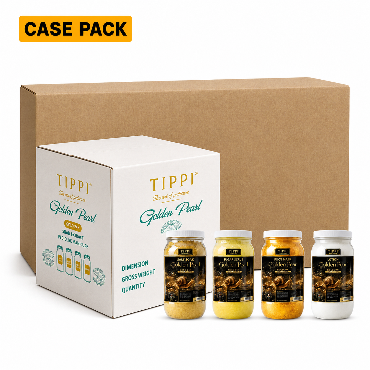 TIPPI Gold 24K Snail Extract 4-Step Pedicure | 1 Gallon Each