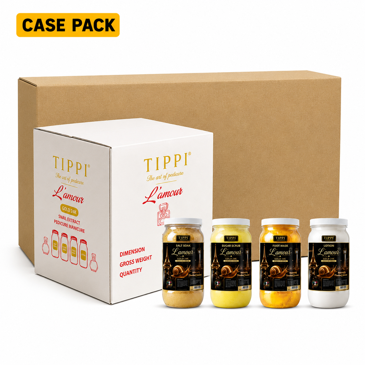 TIPPI Gold 24K Snail Extract 4-Step Pedicure | 1 Gallon Each