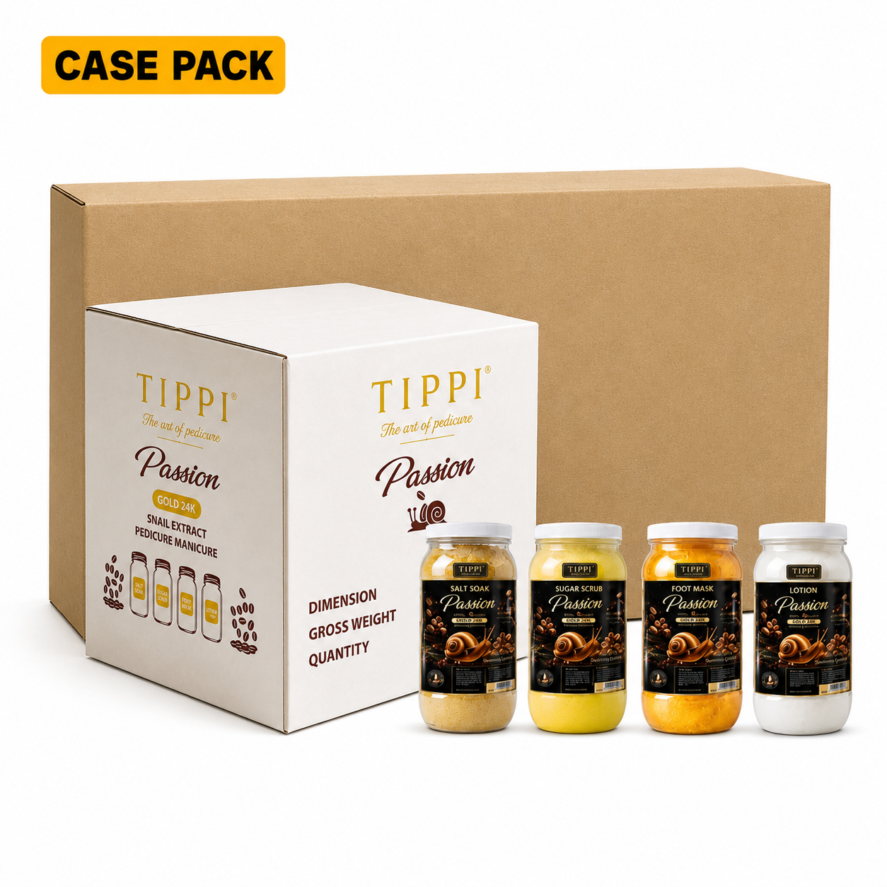 TIPPI Gold 24K Snail Extract 4-Step Pedicure | 1 Gallon Each