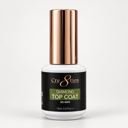 Cre8tion Gel Diamond No Wipe Top Coat 16oz Refill - With 6 Free Size 0.5oz