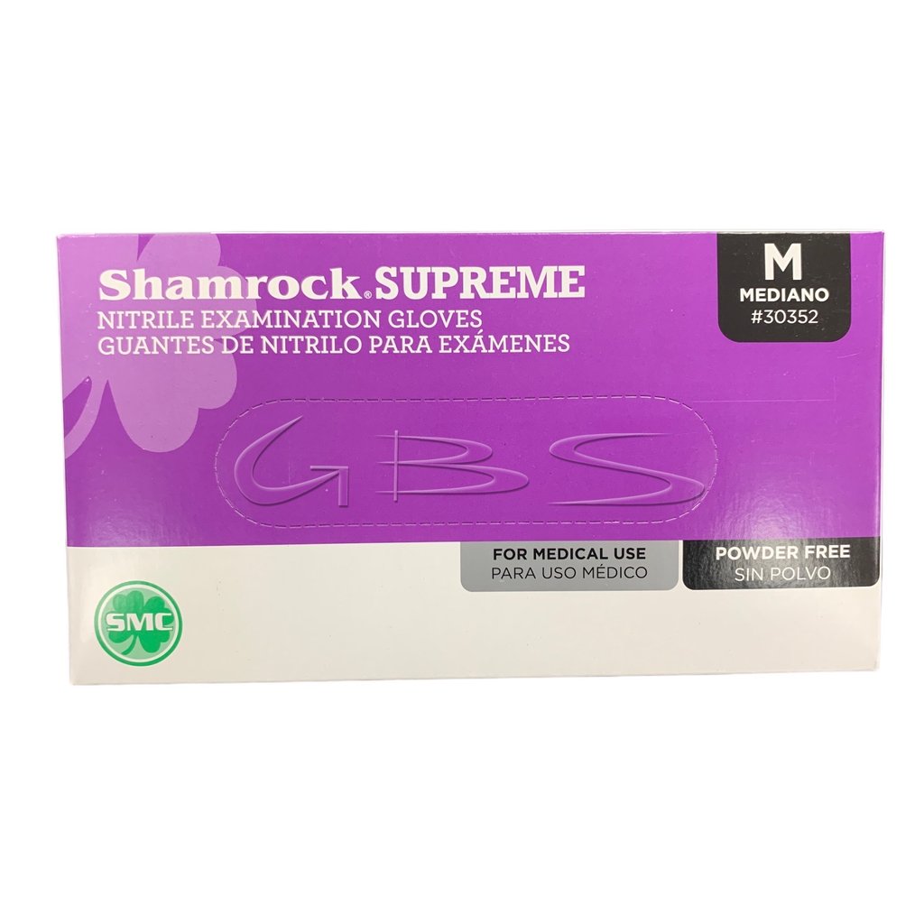 Shamrock Supreme Blue Nitrile Gloves Powder Free - Medium