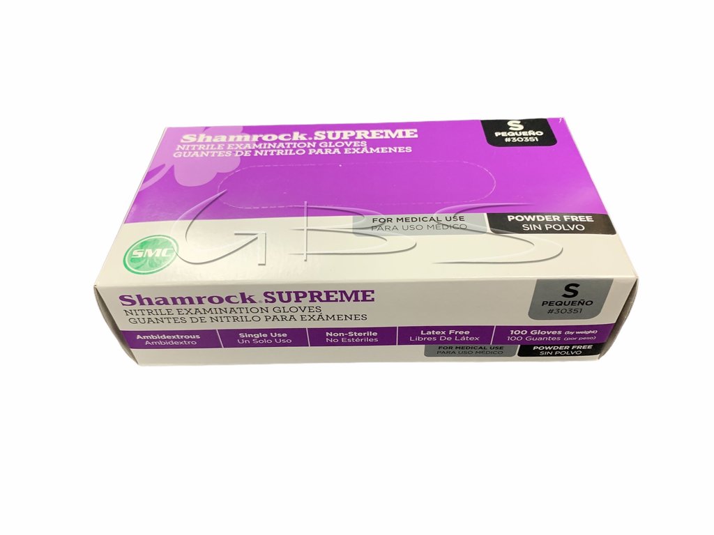 Shamrock Supreme Blue Nitrile Gloves Powder Free - Medium