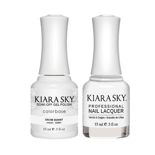 Kiara Sky Gel Nail Polish Duo - All-In-One - 5001 SNOW BUNNY