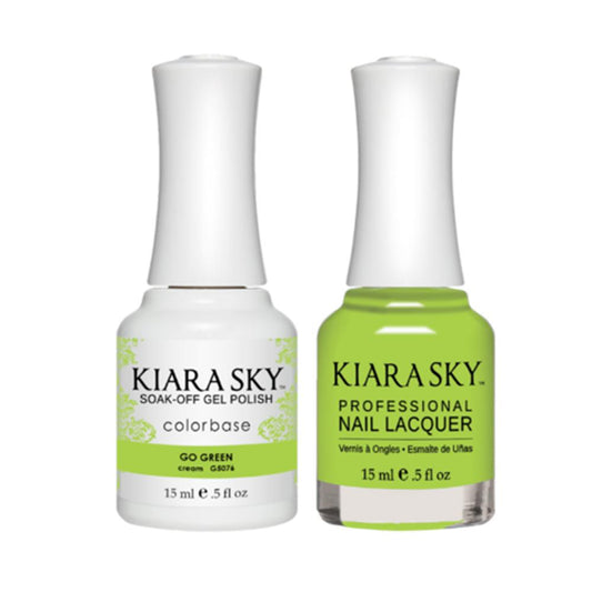 Kiara Sky Gel Nail Polish Duo - All-In-One - 5076 GO GREEN