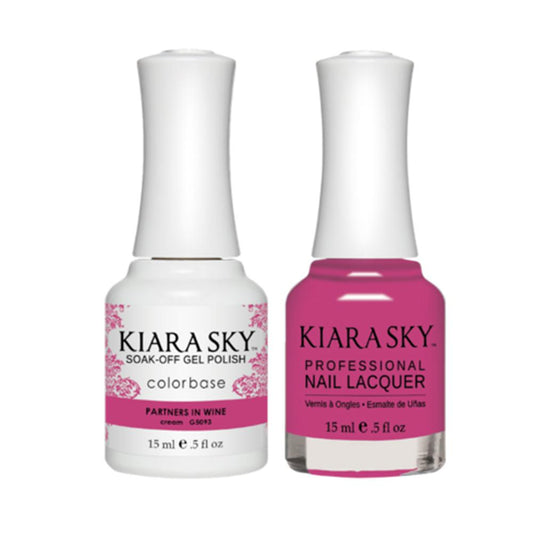 Kiara Sky 5093 PARTNERS IN WINE - All-In-One Gel Polish & Matching Nail Lacquer Duo Set - 0.5oz