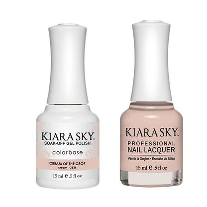 Kiara Sky Gel Nail Polish Duo - 536 Beige Neutral Colors - Cream Of The Crop