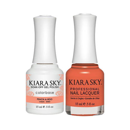 Kiara Sky Gel Nail Polish Duo - 562 Pink Neon Colors - Peach A Roo